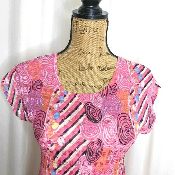 Belissimo NY Pink Crystal Short Sleeve Top - Picture 5 of 13